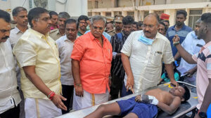 Wall of a government school collapses on 3 students. Education Minister, Speaker visit in person