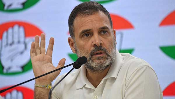 Rahul Gandhi accuses PM Modi of hiding Adani scam