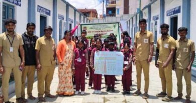 Agricultural University students teach home gardening to school students