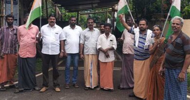 A rally carrying the national flag on behalf of BJP in Thimir!