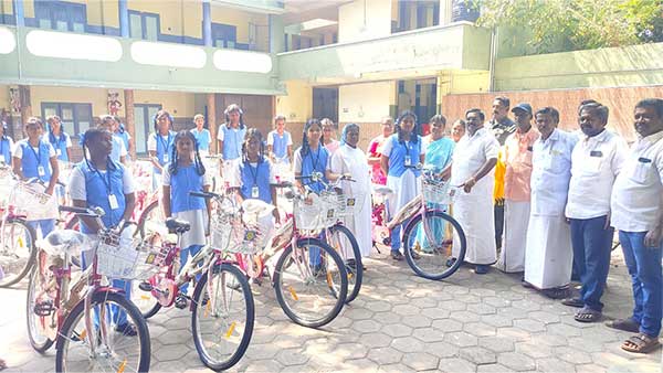Free bicycles for Imagoal School students..opposition leader Shiva provided!