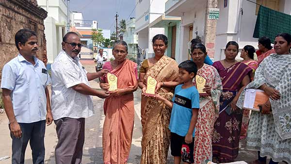 Award for households that segregated waste in Kulasekarapuram!
