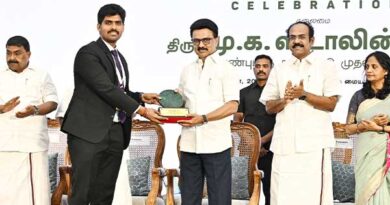 To the Tiruvallur District Collector M. Prathap, 'Green Award!'