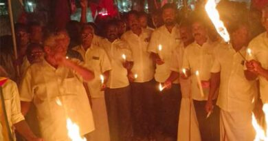Villagers organized a candlelight procession to protest against power cuts!