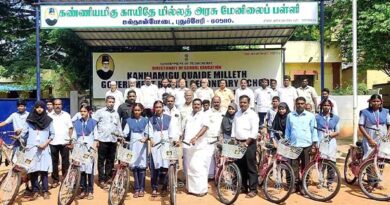 Free bicycles for the students of Kayithamil Government School: Opponent party leader Shiva provided!