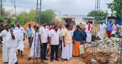 M.P. Thanga Tamilselvan conducts a study on the construction of a retaining wall!