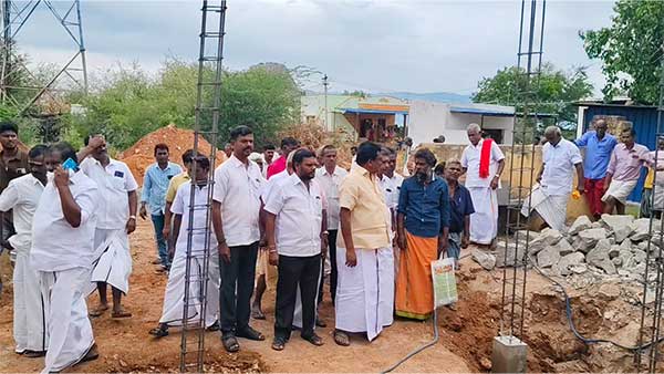M.P. Thanga Tamilselvan conducts a study on the construction of a retaining wall!