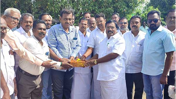 The railway overbridge connection road renovation work was inaugurated by the opposition party leader Shiva!