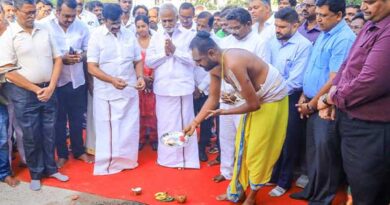 The works to upgrade the Avadi bus station have been commenced by the ministers.