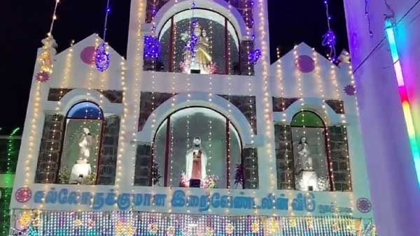 The 3rd anniversary grand festival procession of the Adhaikalamatha temple.. Many Christians participated!