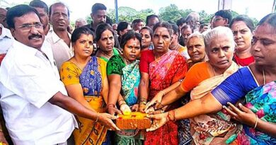 The work of constructing a new road.. Opposition leader Siva has inaugurated it!