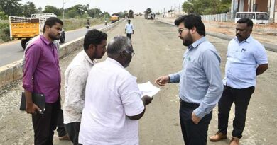 Theni – Andipatti railway overbridge works.. District Collector Ranjith Singh inspects!