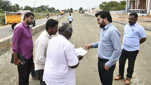 Theni – Andipatti railway overbridge works.. District Collector Ranjith Singh inspects!