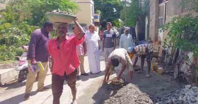 சாலைபணிகளைஆய்வு செய்த அனிபால் கென்னடிMLA