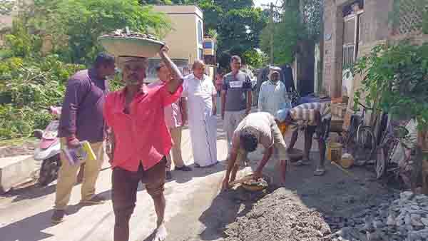 சாலைபணிகளைஆய்வு செய்த அனிபால் கென்னடிMLA