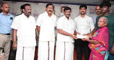 நீரில் உயிரிழந்த6நபர்களின்5வாரிசுக்கு காசோலை