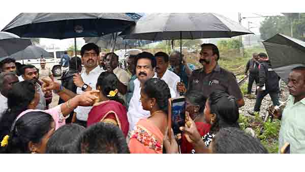 மு.பிரதாப் & வி.ஜி.ராஜேந்திரன் ஆகியோர் நேரில்  ஆய்வு