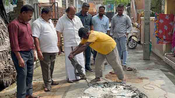 புதுச்சேரிஉப்பளம்தொகுதியில்சாலைஅமைக்கும் பணி