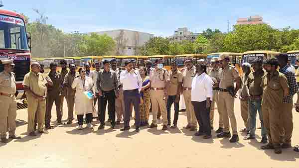 கோவை மாவட்ட ஆட்சியர் தனியார் பள்ளி வாகனங்கள் ஆய்வு